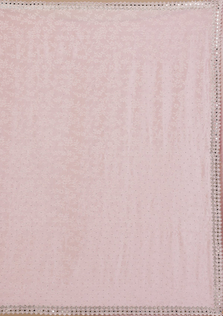 Lavender Stonework Semi Crepe Saree-Koskii