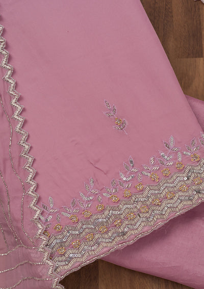 Lavender Stonework Tissue Unstitched Salwar Suit