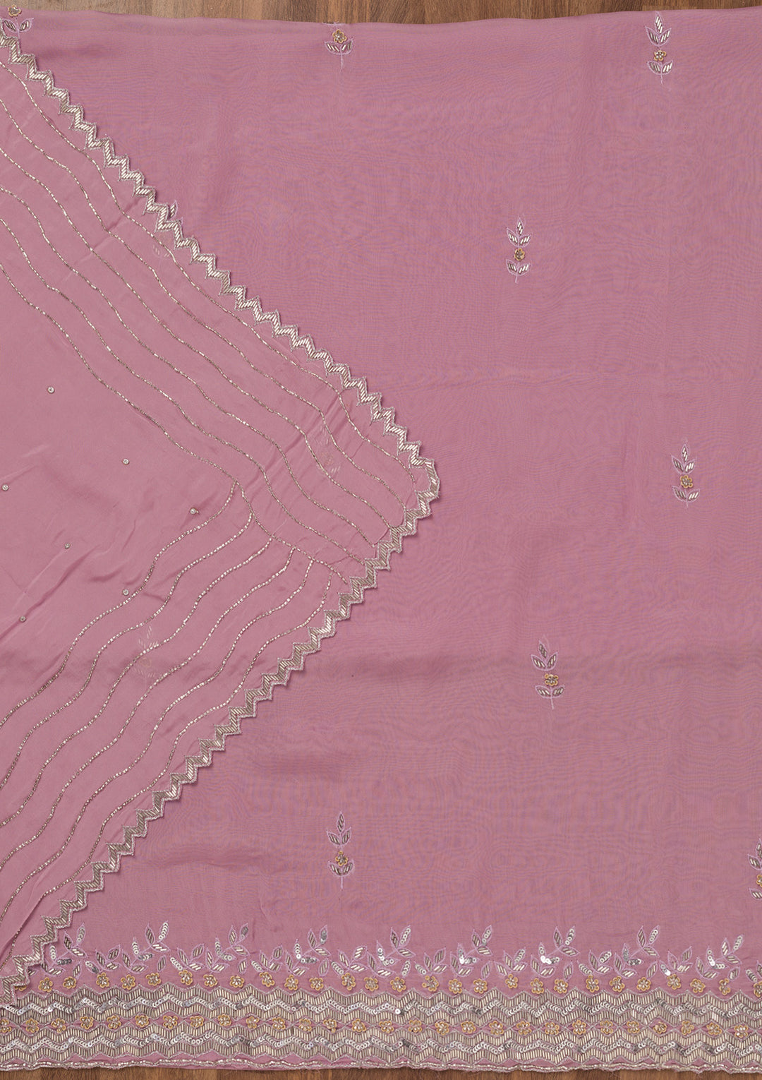 Lavender Stonework Tissue Unstitched Salwar Suit