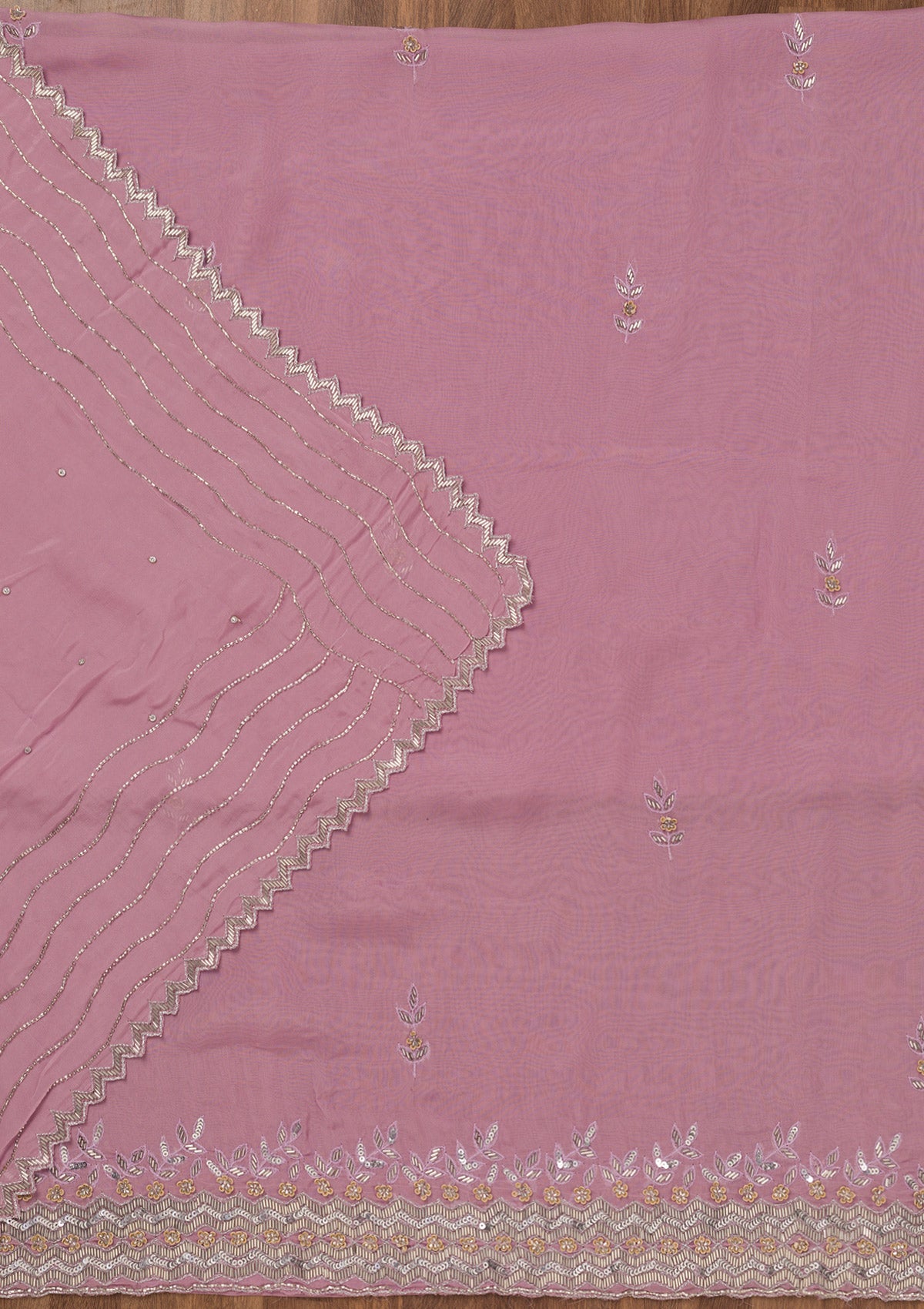 Lavender Stonework Tissue Unstitched Salwar Suit