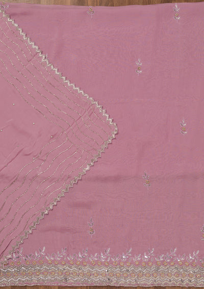 Lavender Stonework Tissue Unstitched Salwar Suit