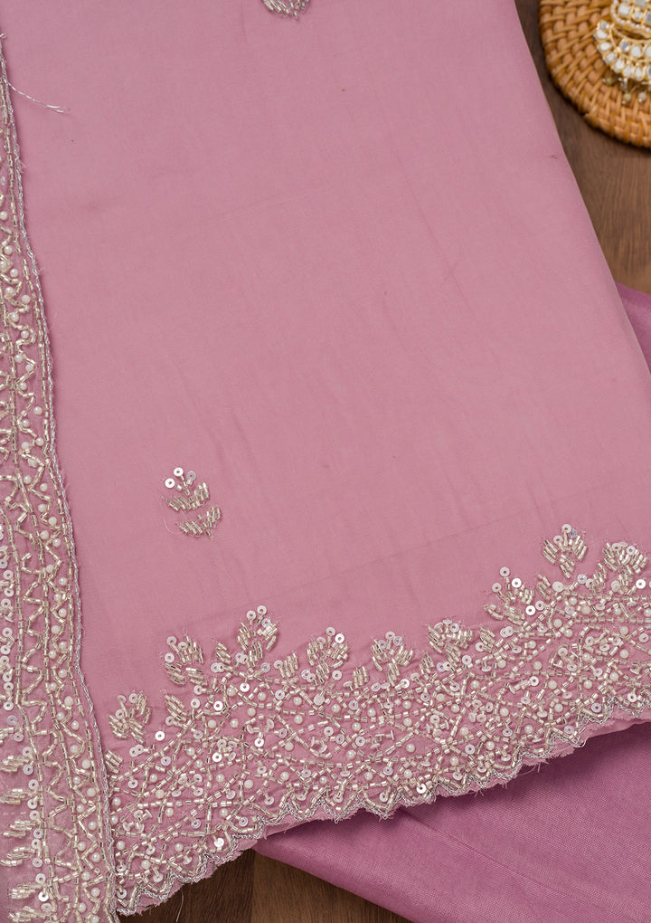 Lavender Stonework Tissue Unstitched Salwar Suit