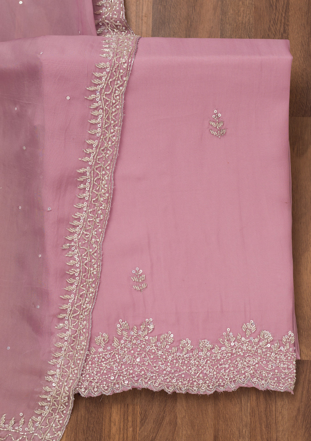 Lavender Stonework Tissue Unstitched Salwar Suit