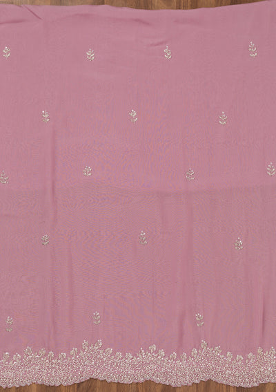Lavender Stonework Tissue Unstitched Salwar Suit