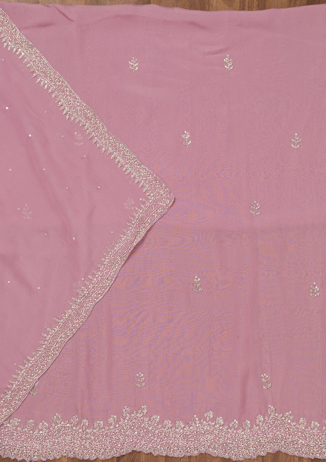Lavender Stonework Tissue Unstitched Salwar Suit