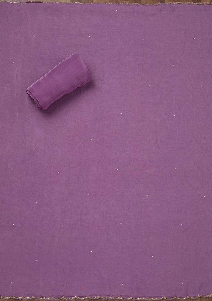 Lavender Stonework Tissue Unstitched Salwar Suit-Koskii