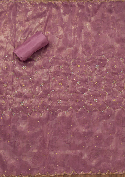 Lavender Stonework Tissue Unstitched Salwar Suit