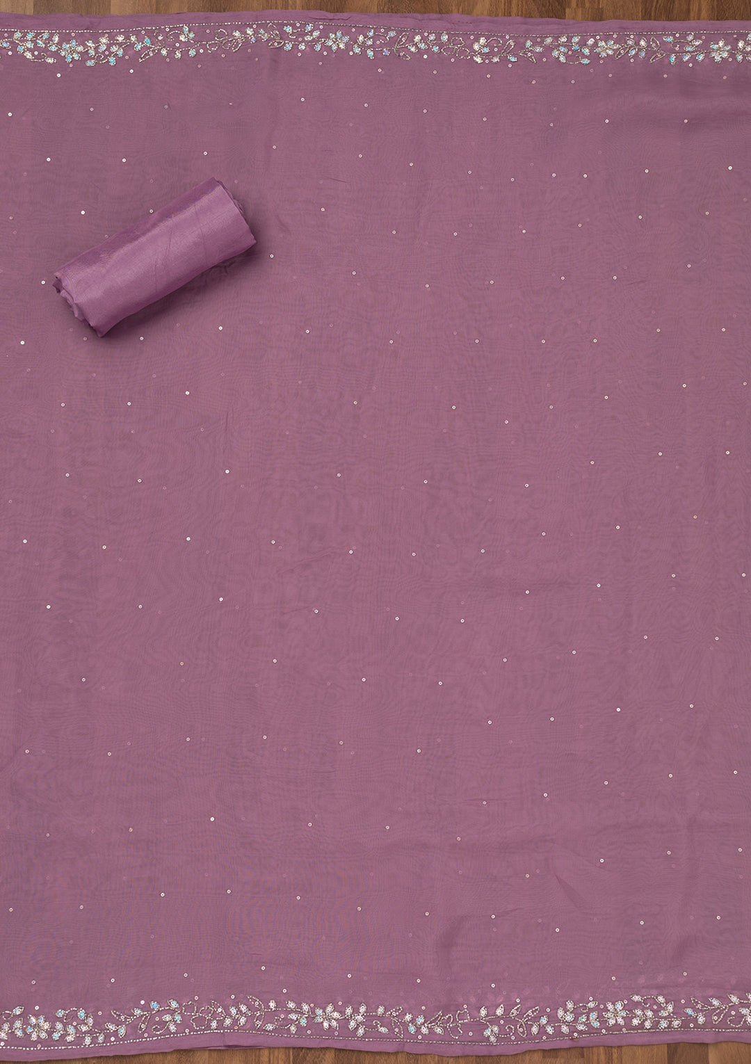 Lavender Stonework Tissue Unstitched Salwar Suit