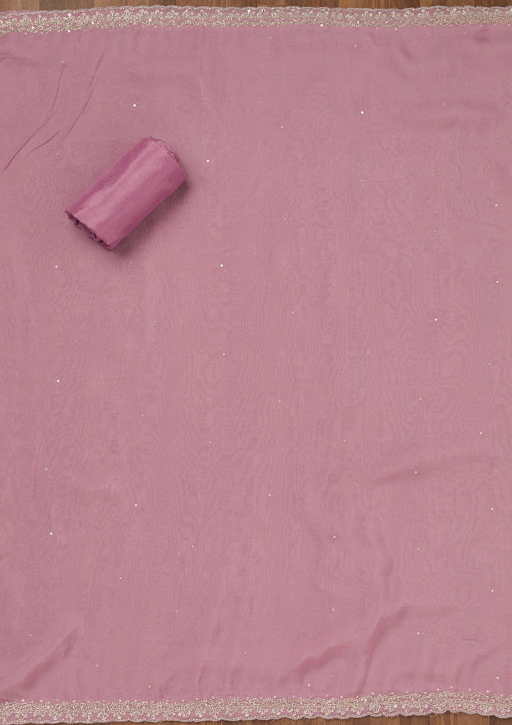 Lavender Stonework Tissue Unstitched Salwar Suit