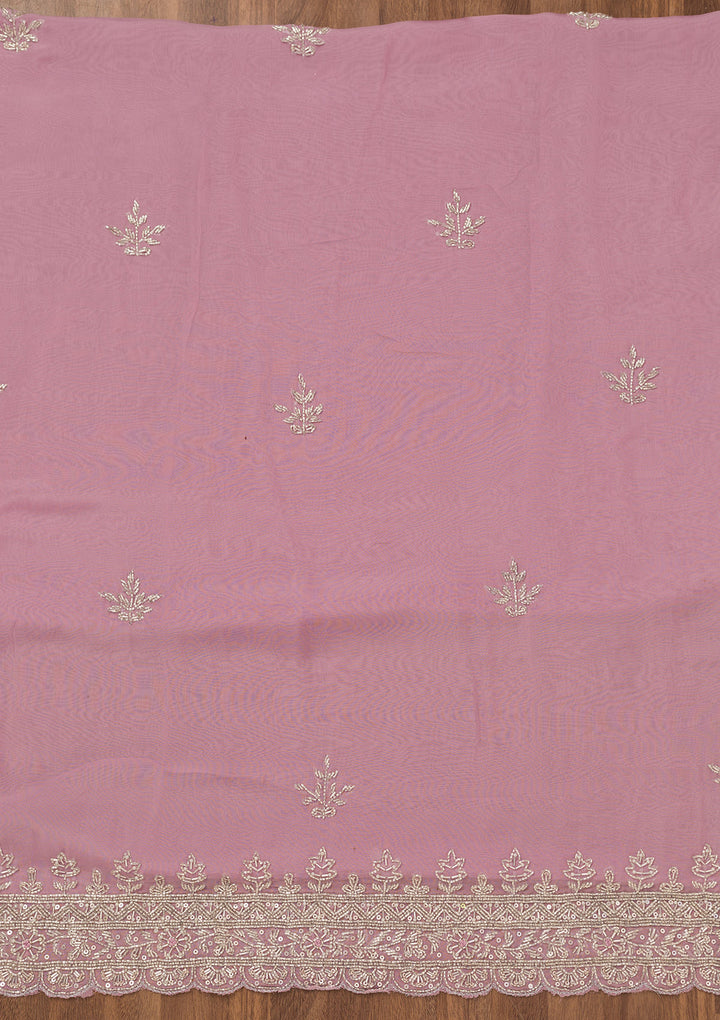 Lavender Stonework Tissue Unstitched Salwar Suit