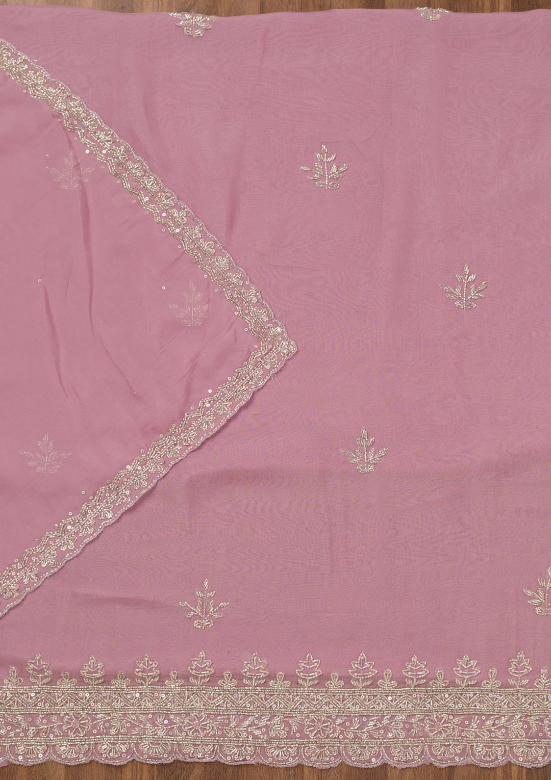 Lavender Stonework Tissue Unstitched Salwar Suit