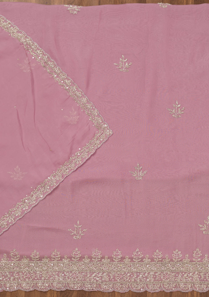 Lavender Stonework Tissue Unstitched Salwar Suit