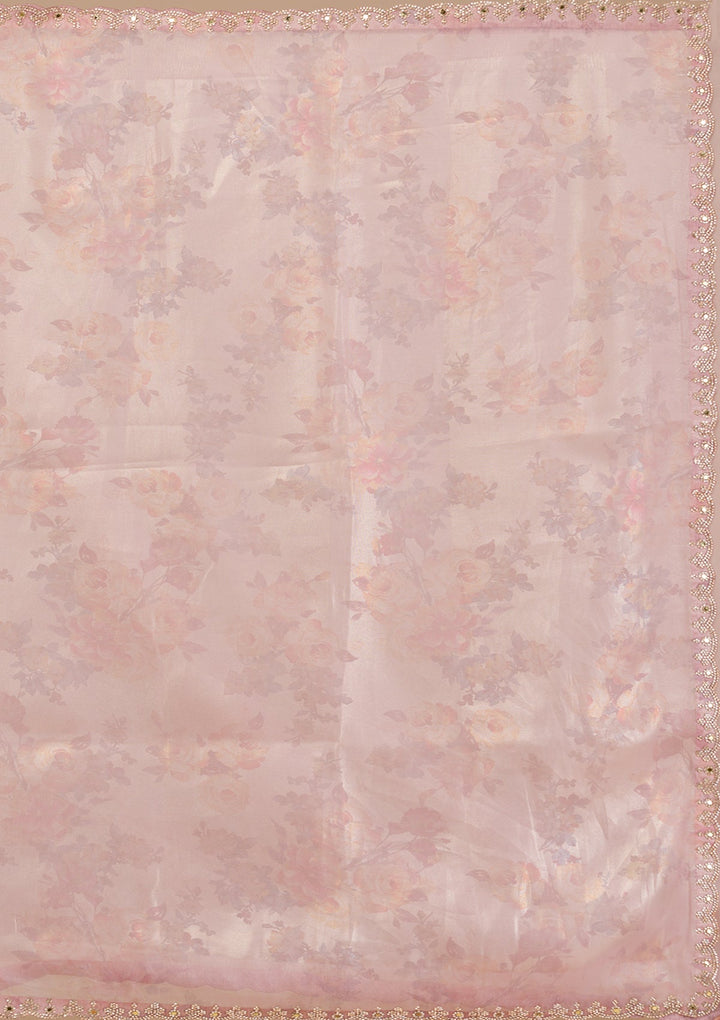 Lavender Stonework Tissue Saree-Koskii