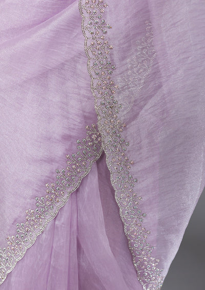 Lavender Stonework Tissue Saree-Koskii