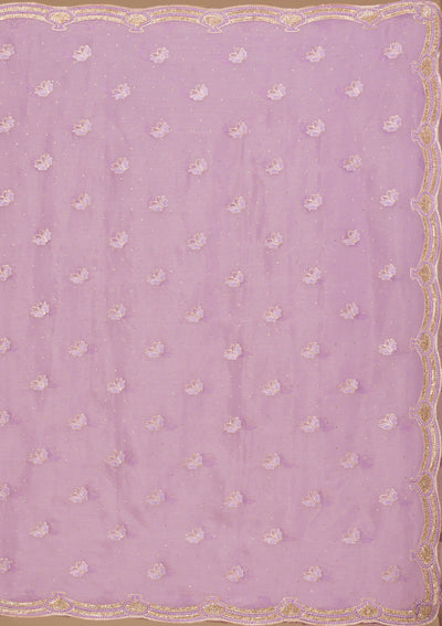 Lavender Stonework Tissue Saree