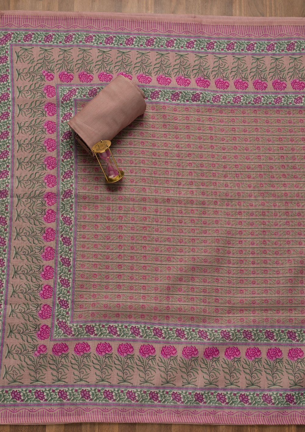 Lavender Threadwork Chanderi Unstitched Salwar Suit-Koskii