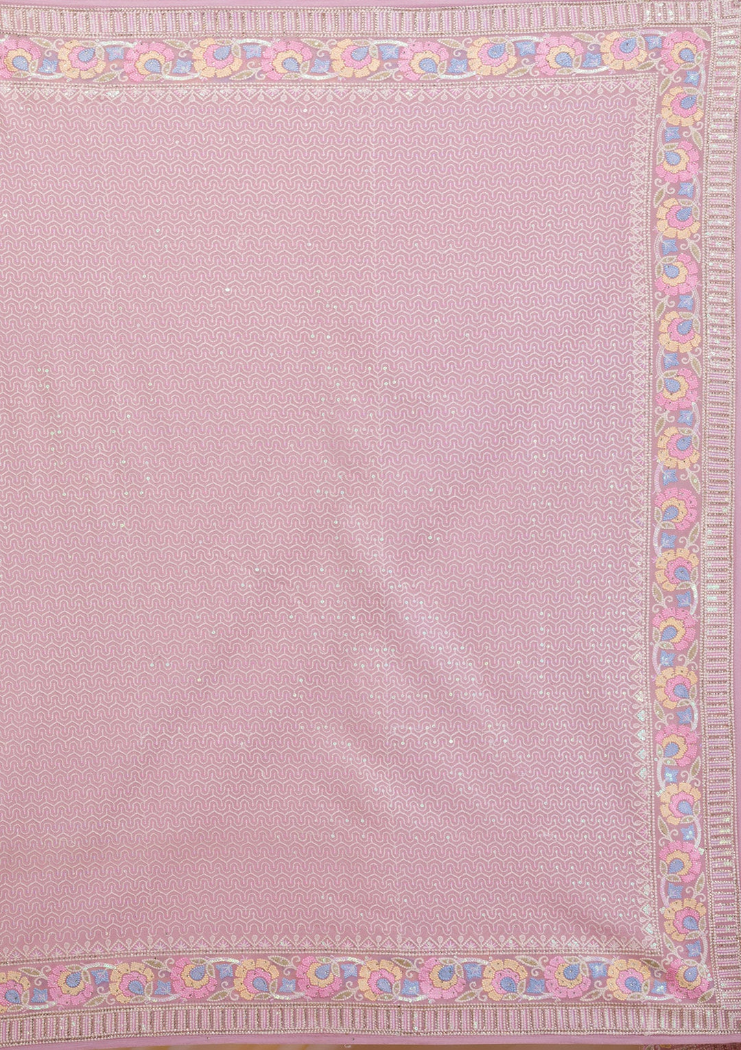 Lavender Threadwork Georgette Saree-Koskii