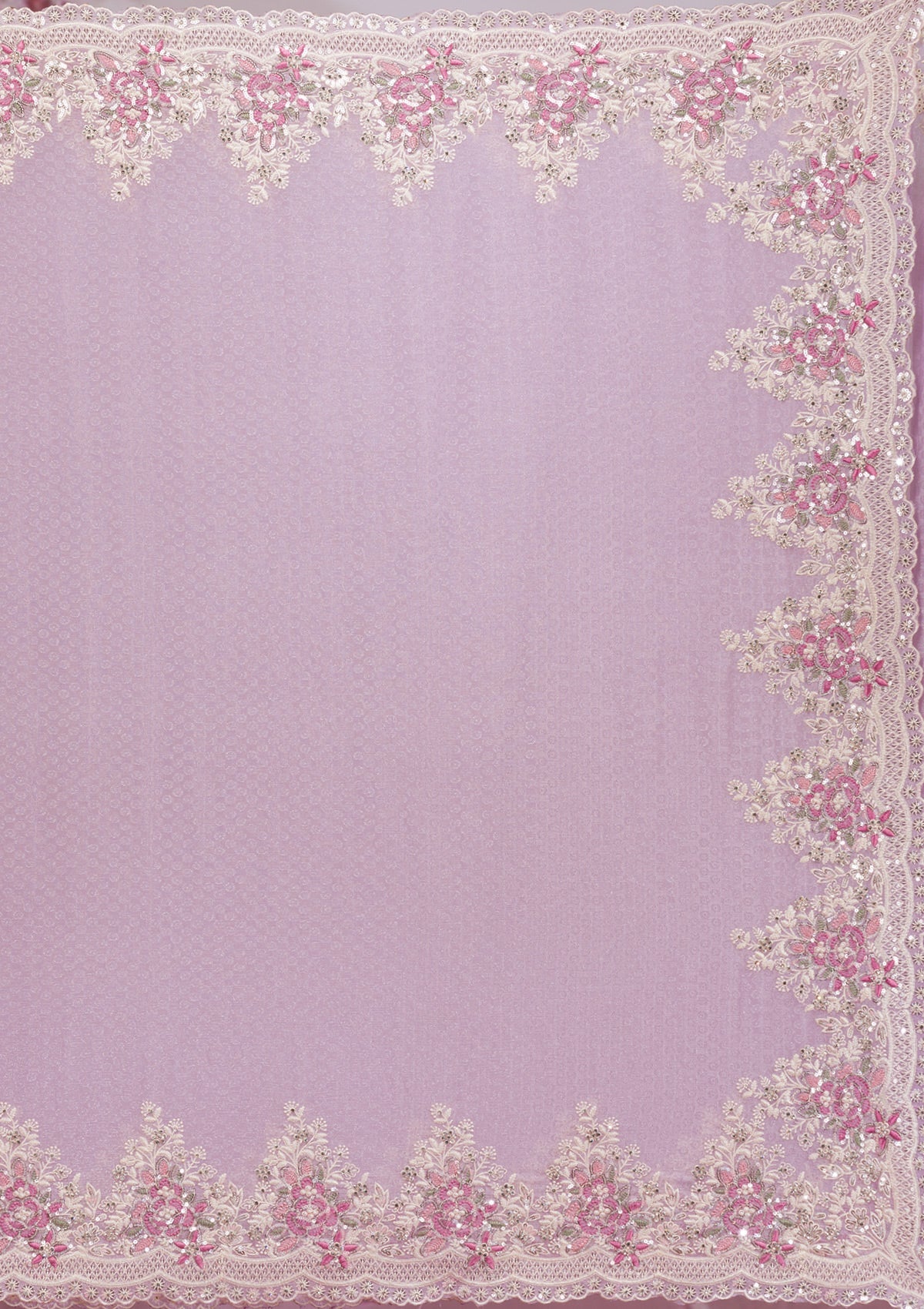 Lavender Threadwork Georgette Saree-Koskii