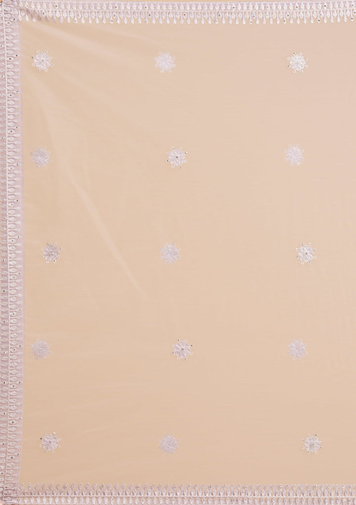 Lavender Threadwork Net Readymade Lehenga-Koskii