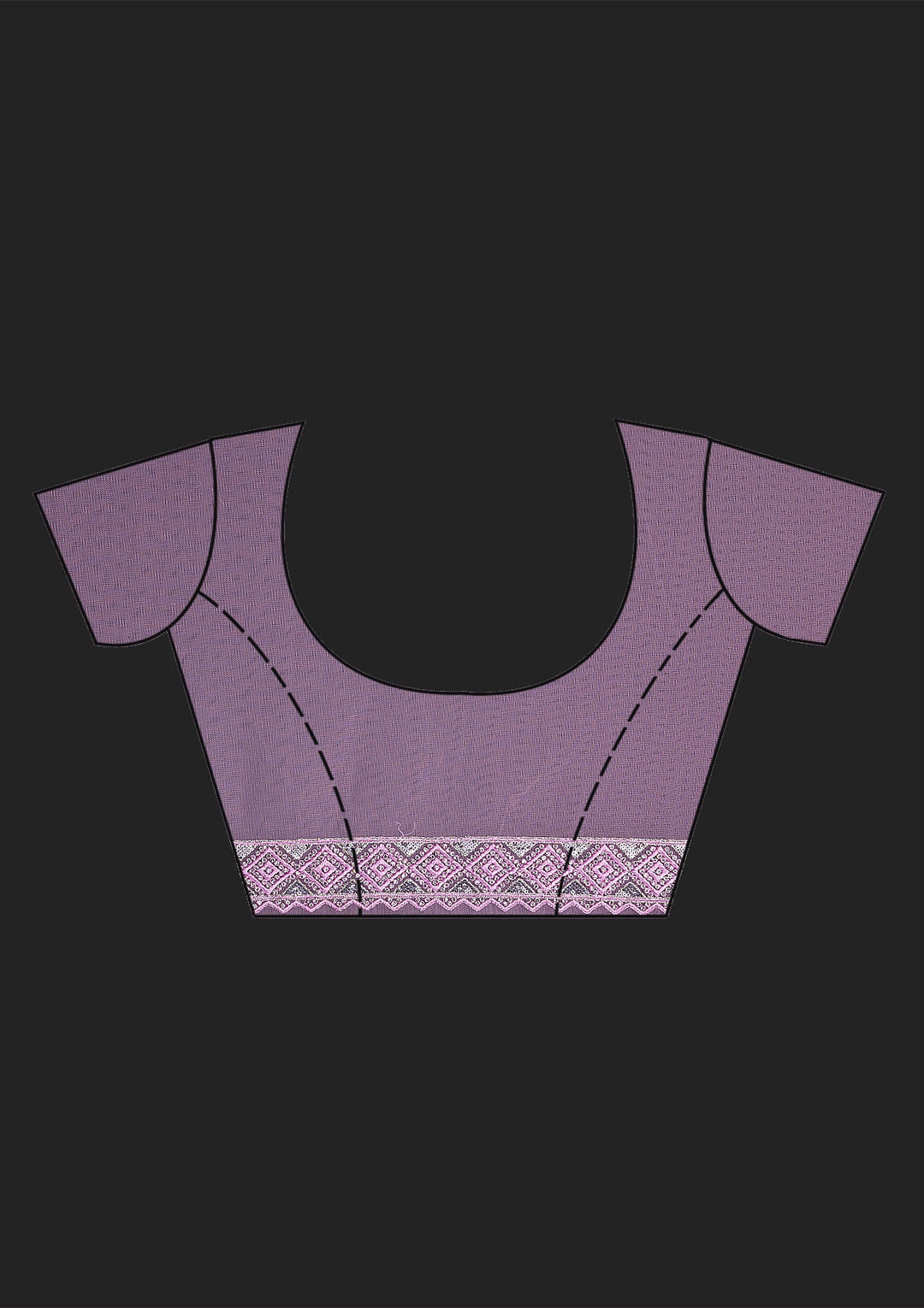 Lavender Threadwork Net Saree-Koskii