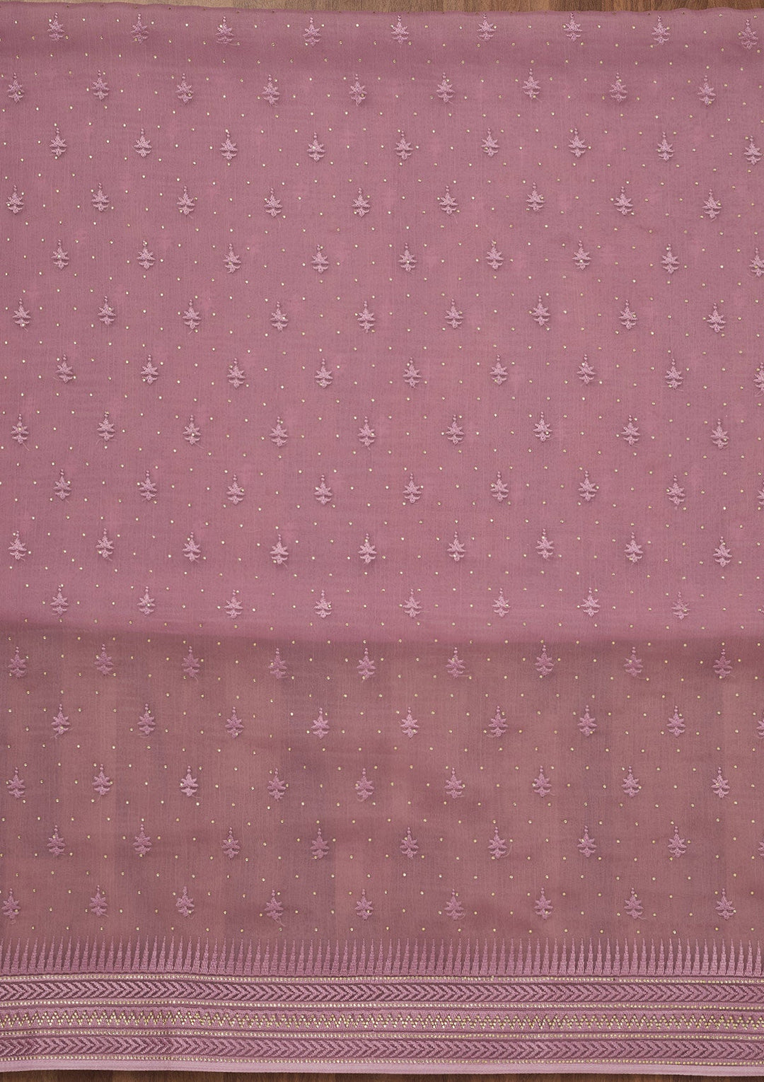 Lavender Threadwork Tissue Unstitched Salwar Suit-Koskii