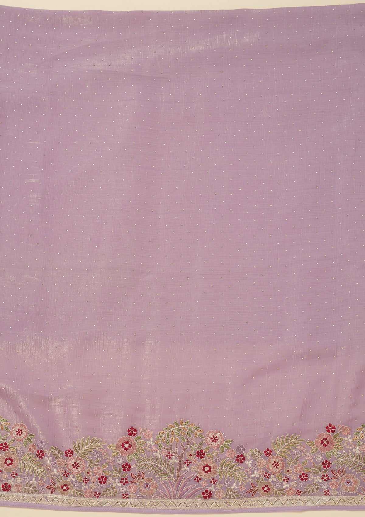 Lavender Threadwork Tissue Unstitched Salwar Suit-Koskii