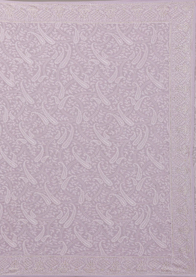 Lavender Threadwork Tissue Saree-Koskii