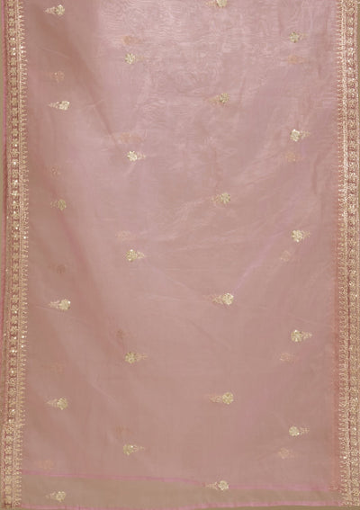 Lavender Zariwork Art Silk Readymade Salwar Suit-Koskii