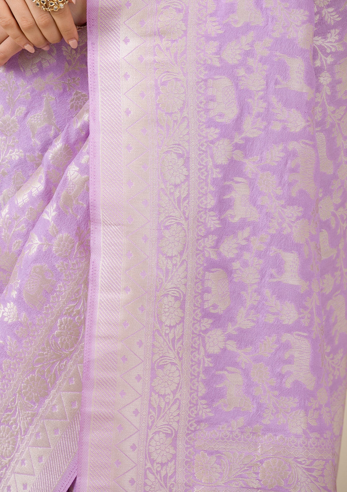 Lavender Zariwork Art Silk Saree