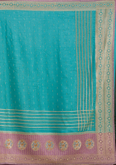 Lavender Zariwork Art Silk Saree-Koskii