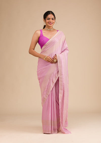 Lavender Zariwork Georgette Saree-Koskii