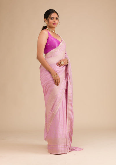 Lavender Zariwork Georgette Saree-Koskii