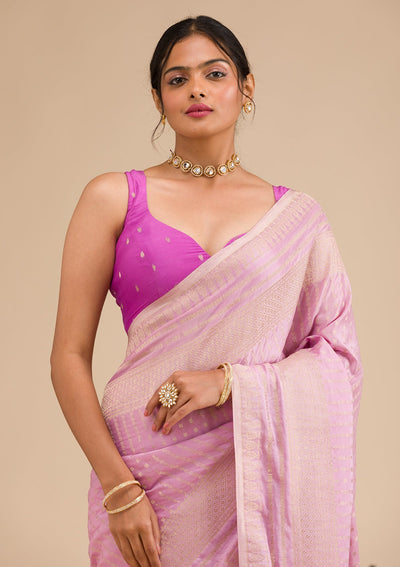 Lavender Zariwork Georgette Saree-Koskii