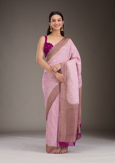 Lavender Zariwork Georgette Saree-Koskii