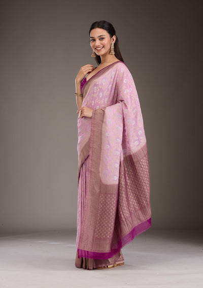 Lavender Zariwork Georgette Saree-Koskii