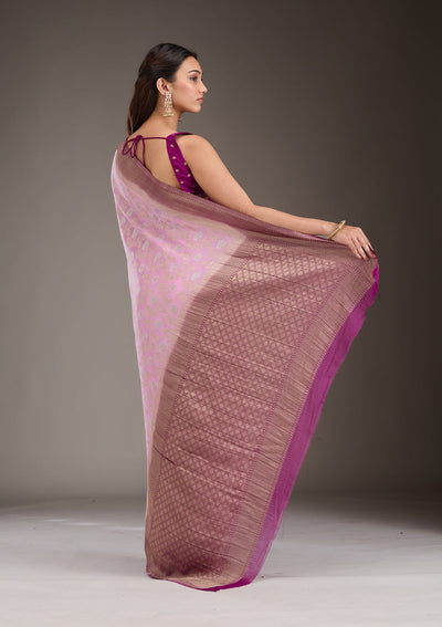 Lavender Zariwork Georgette Saree-Koskii