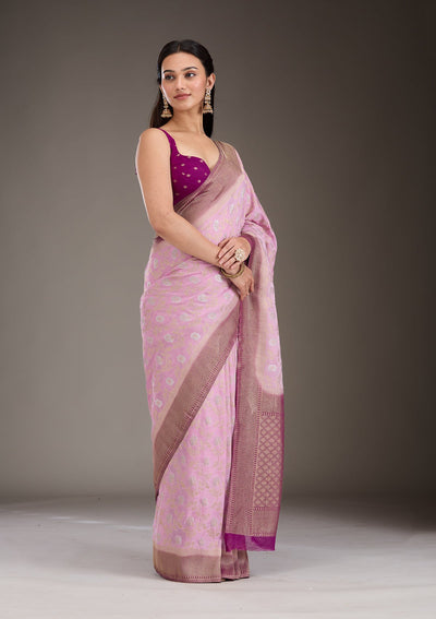 Lavender Zariwork Georgette Saree-Koskii