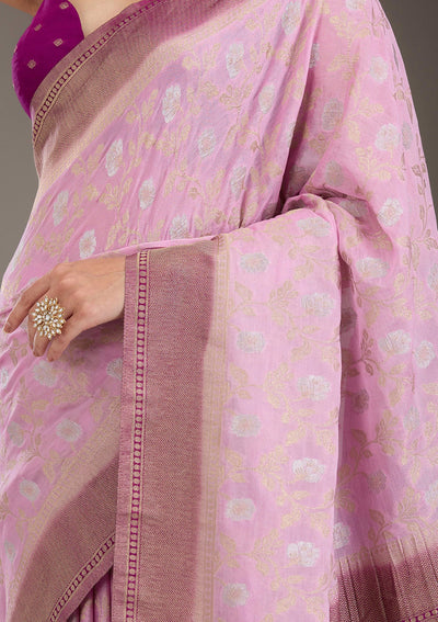 Lavender Zariwork Georgette Saree-Koskii