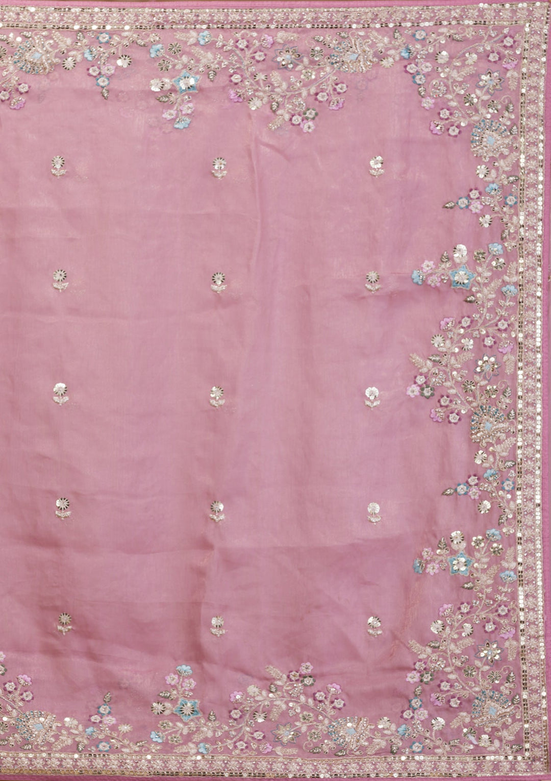 Lavender Zariwork Net Saree-Koskii
