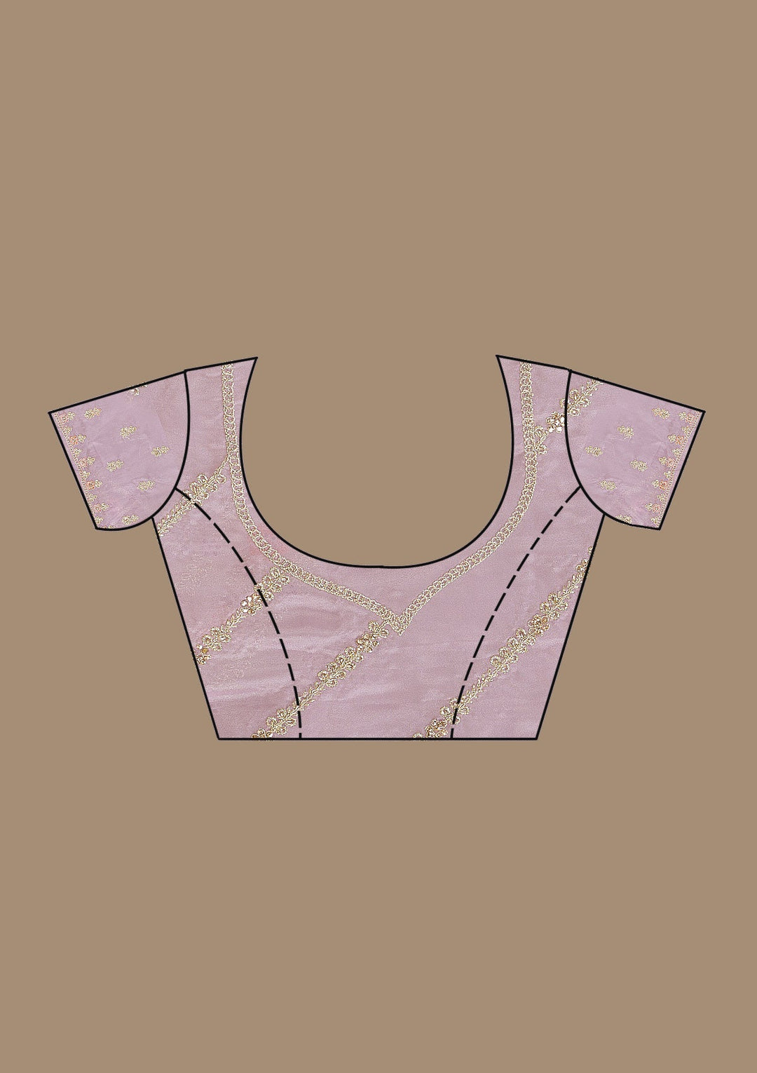 Lavender Zariwork Organza Saree-Koskii