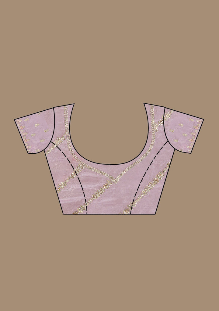 Lavender Zariwork Organza Saree-Koskii