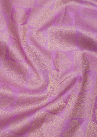 Lavender Zariwork Pure Silk Saree-Koskii