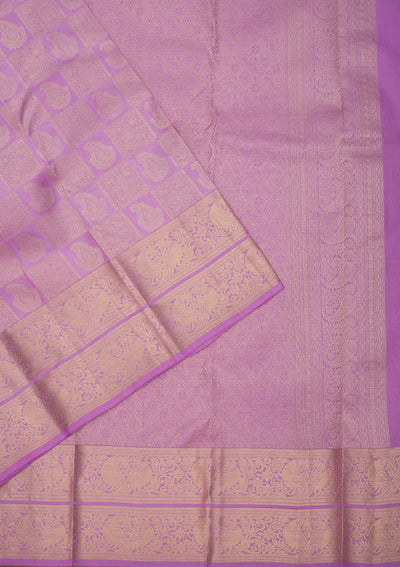 Lavender Zariwork Pure Silk Saree-Koskii