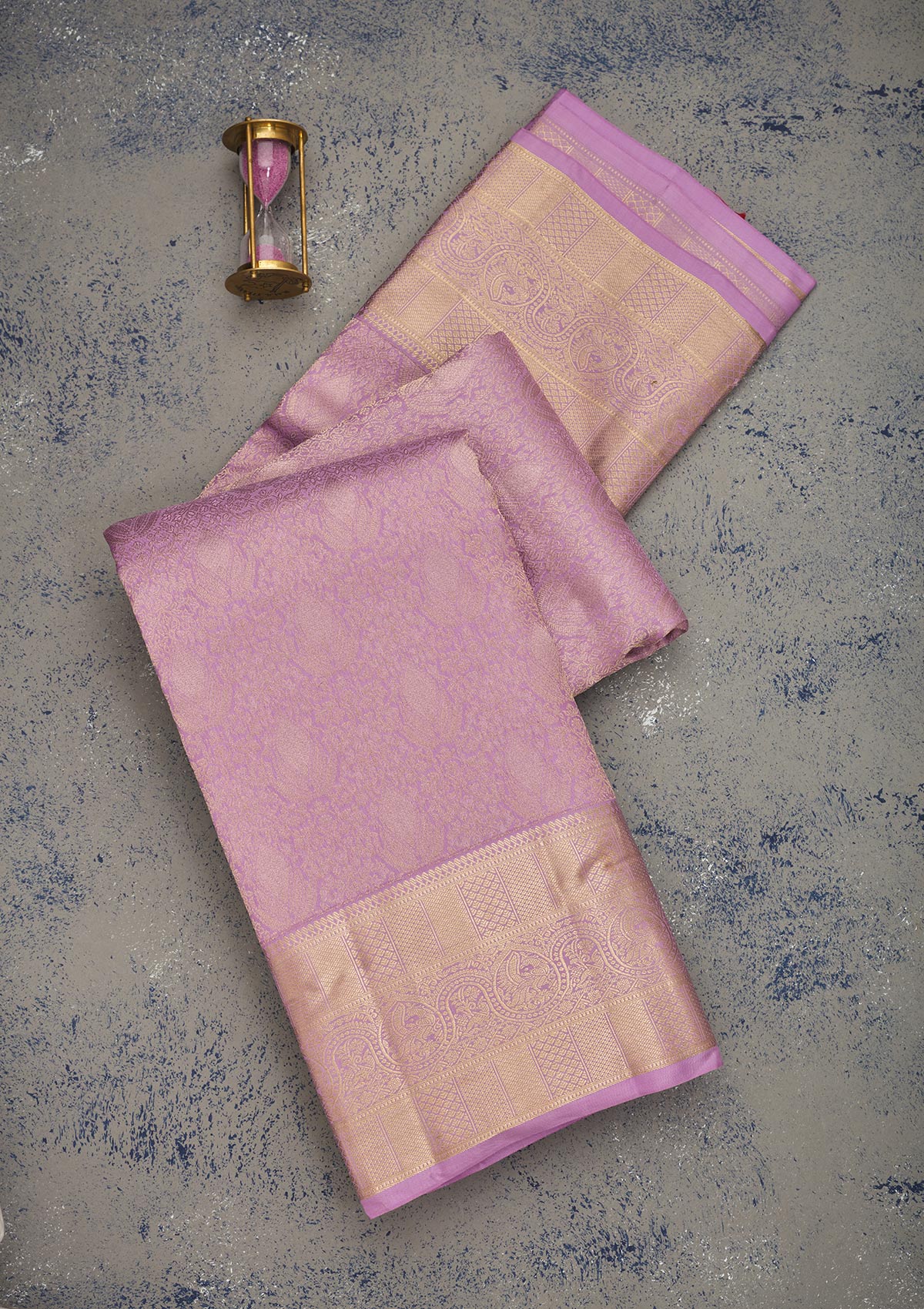 Lavender Zariwork Pure Silk Saree-Koskii