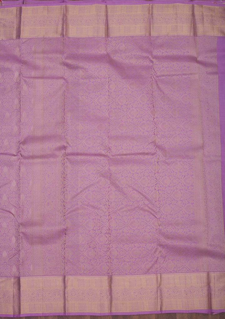 Lavender Zariwork Pure Silk Saree-Koskii
