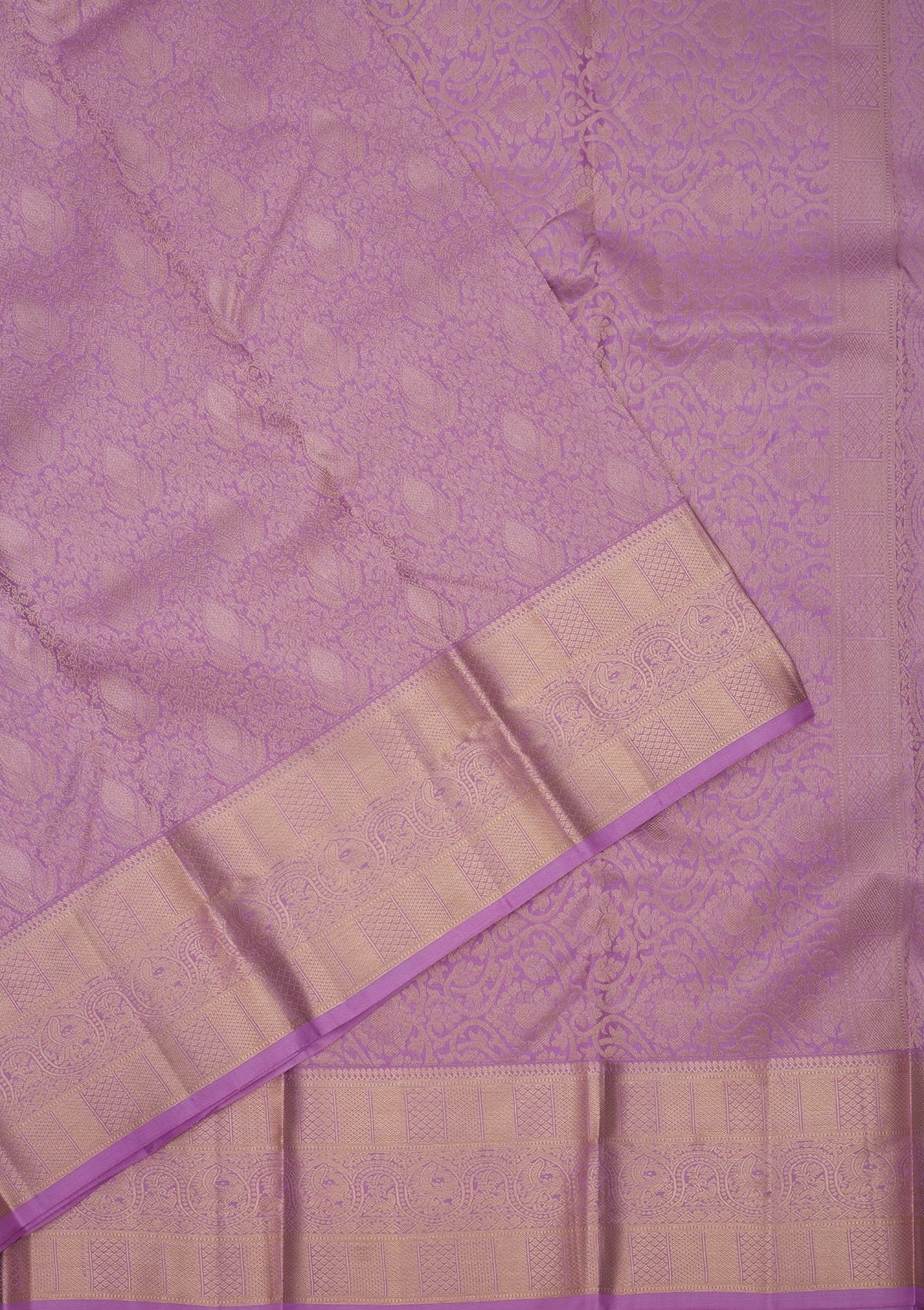 Lavender Zariwork Pure Silk Saree-Koskii