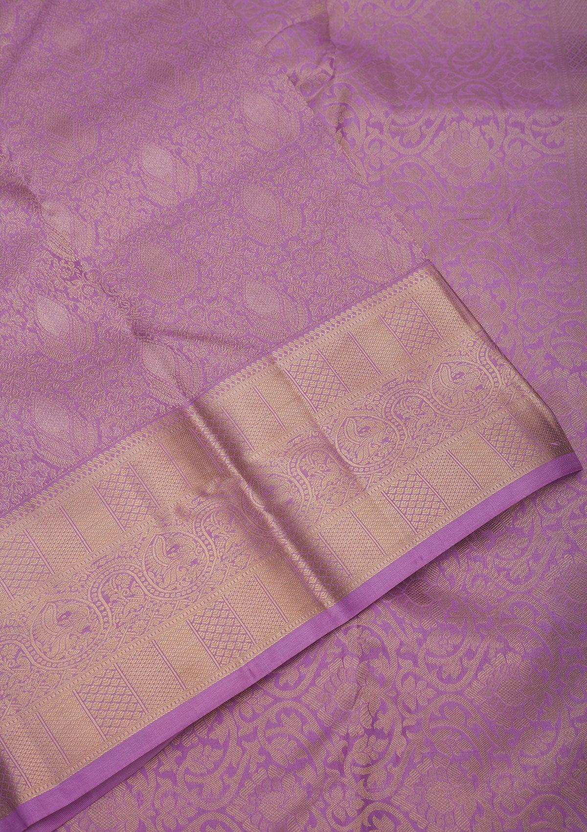 Lavender Zariwork Pure Silk Saree-Koskii