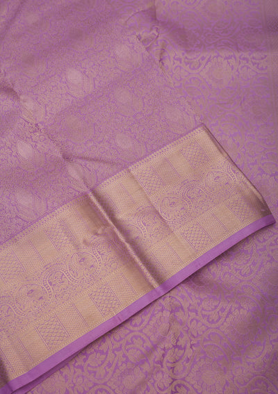 Lavender Zariwork Pure Silk Saree-Koskii