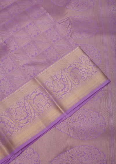 Lavender Zariwork Pure Silk Saree-Koskii