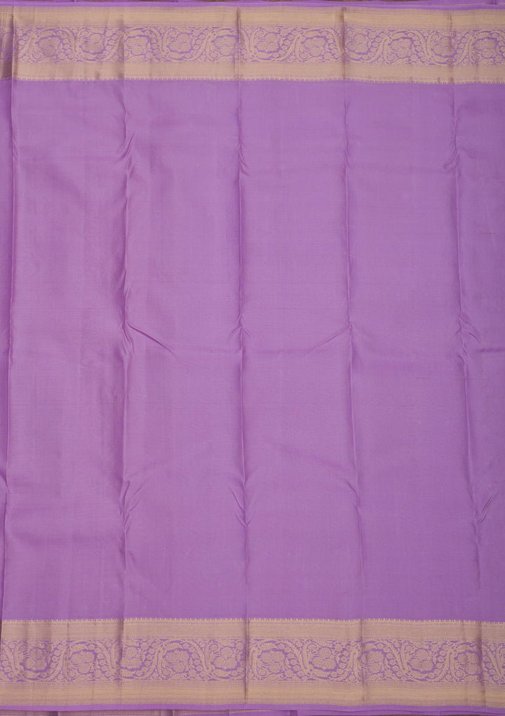Lavender Zariwork Pure Silk Saree-Koskii